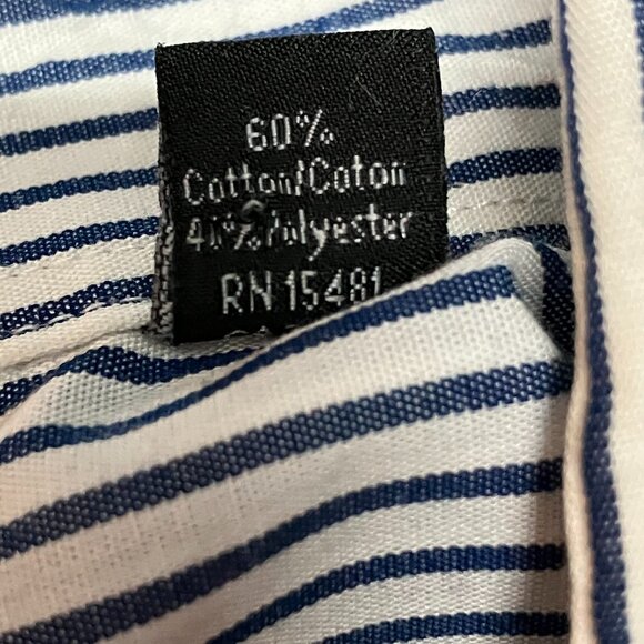 U.S. Polo Association Mens Long Sleeve‎ Button Down White Blue Striped Shirt M - Picture 4 of 8